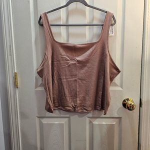 NWT Old Navy Mauve Dusty Rose Ribbed Crop Tank 3X and 4X
